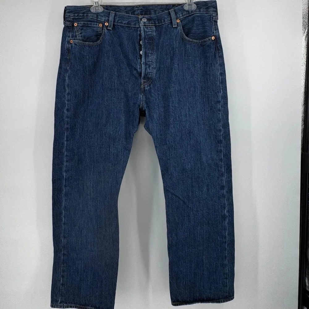 Levis 501 Original Fit Mens Dark Wash Blue Button Fly Jean W40 L29 (W40 L28)